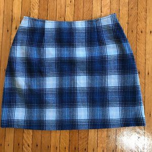 vintage 90s blue plaid skirt the limited